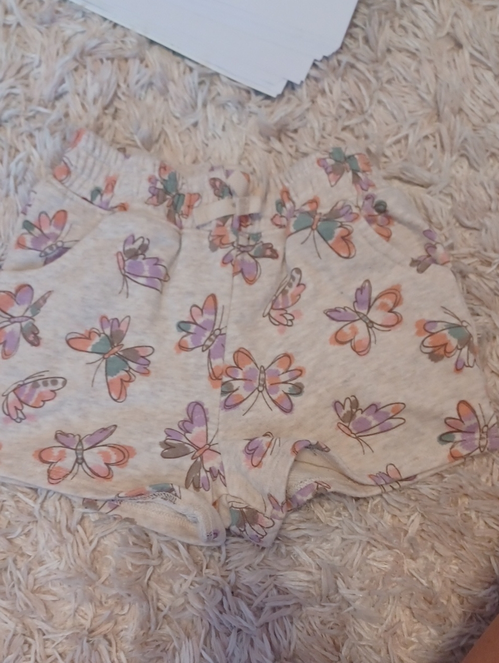 Garanimals Cream Butterfly Print Athletic Shorts